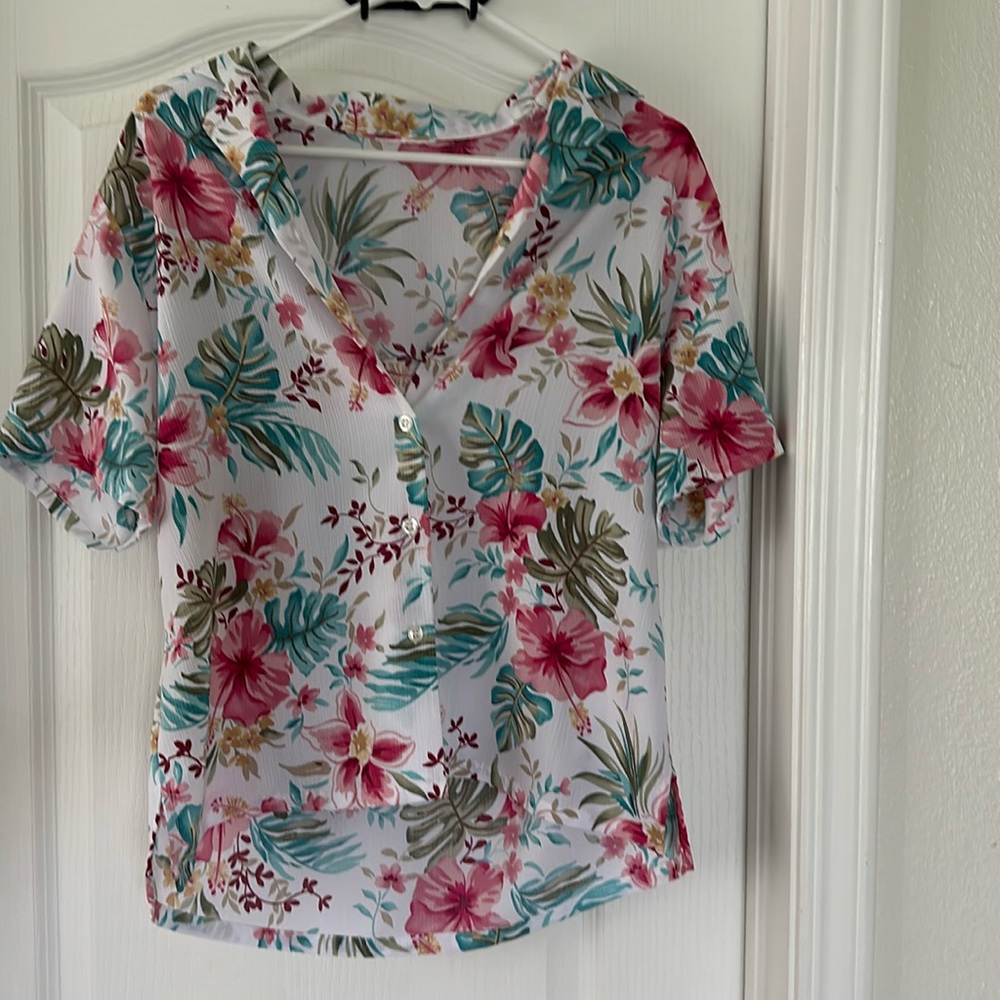 Floral Montesera Button Up Shirt
